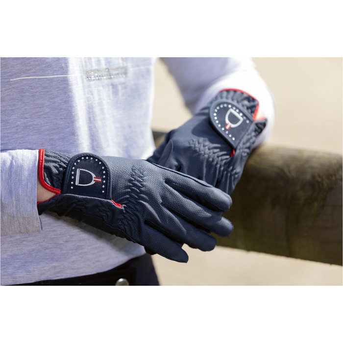 2022 HKM Equine Sports Style Gloves 13674 - Navy