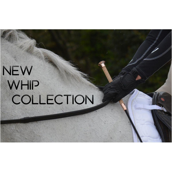 2022 Woof Wear Glitz Dressage Whip WH0001 - Rose Gold