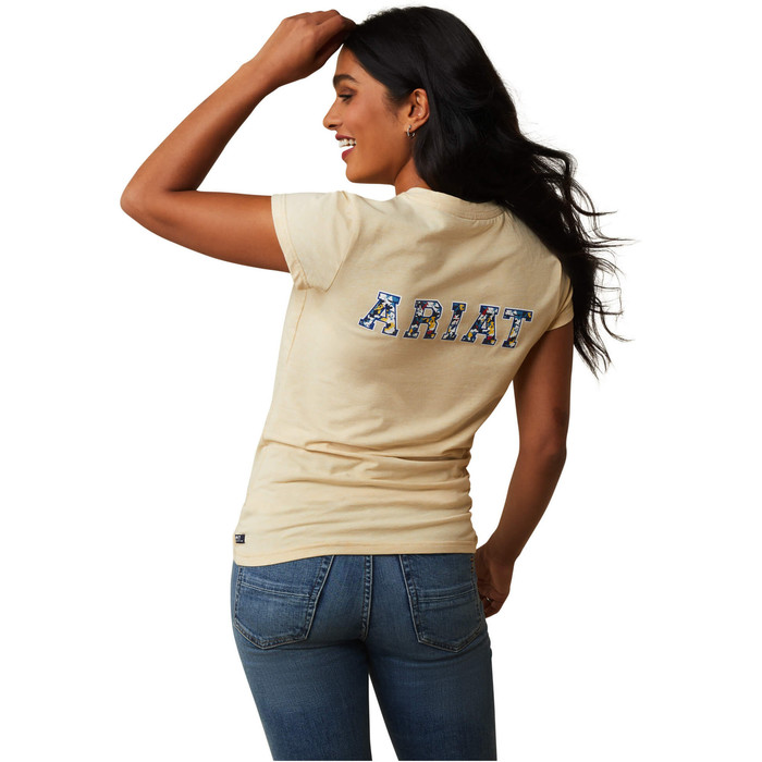 2023 Ariat Womens Varsity Camo T-Shirt 10043733 - Primrose Yellow