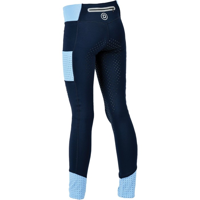 2023 Dublin Junior Power Performance Mid Rise Colour Block Tights 1004929117 - Ink Navy / Bluebell