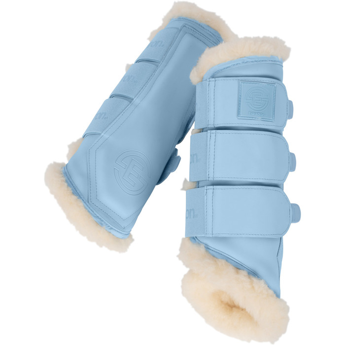 2023 Eskadron Cotton Compact Saddle Pad & Softslate Evo-Wool Brushing Boots Bundle 222087555087 - Light Blue