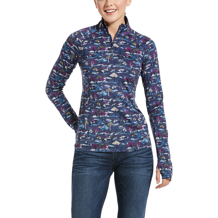 Ariat Womens Lowell 2.0 1/4 Zip Top - Marine Blue Country Course