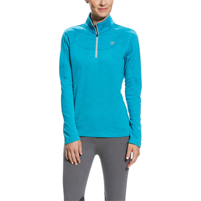 Ariat Womens Conquest Half Zip Mid Layer Top Atomic Blue