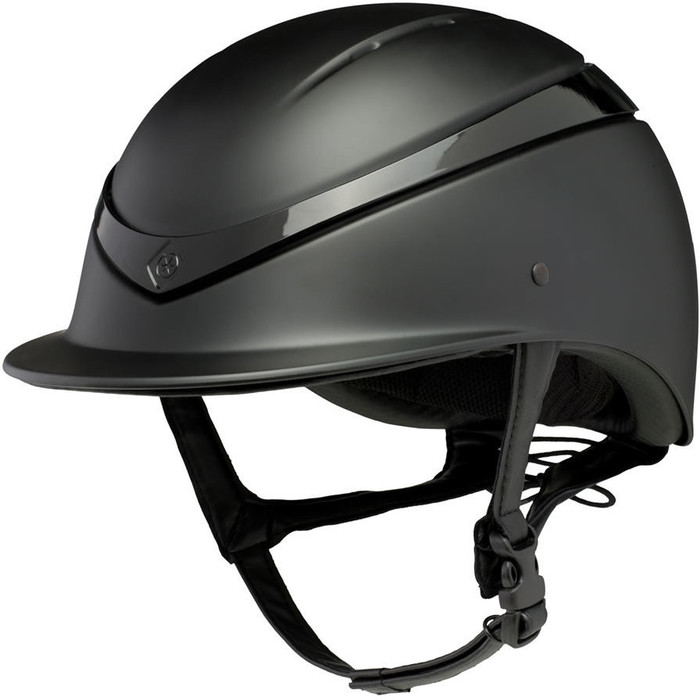 Charles Owen Luna Helmet LUNABMBG & Free Headband - Black Matt / Black Gloss
