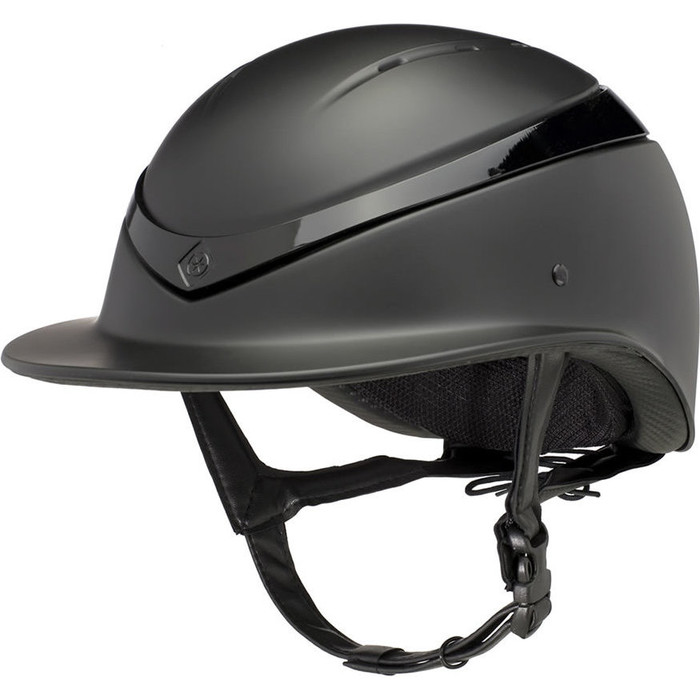Charles Owen Luna Wide Peak Helmet & Free Headband LUNAWPBMBG - Black Matt / Black Gloss