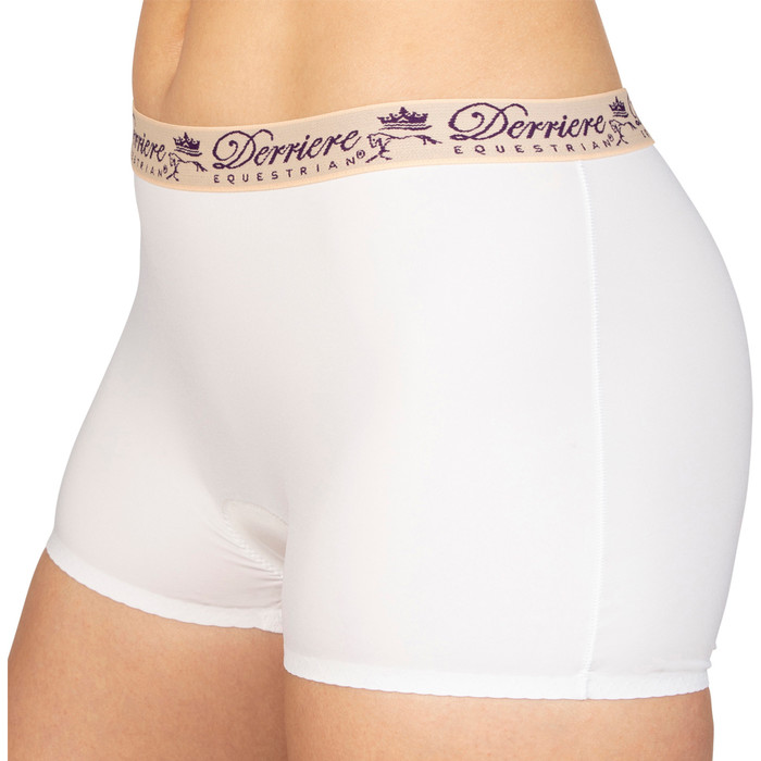 2022 Derriere Equestrian Womens Bonded Padded Shorty DEPBPSF14B - White
