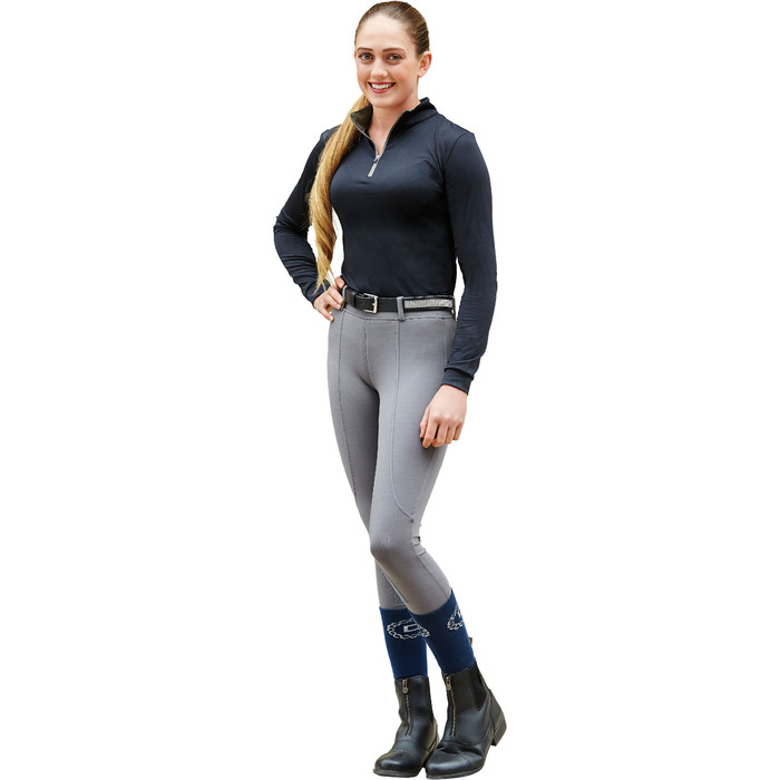 Dublin Womens Performance Flex Knee Patch Riding Tights 5927 - Charcoal