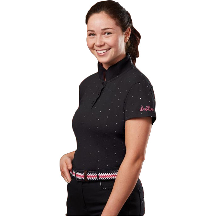 Dublin Womens Marine Short Sleeve Polo T-Shirt Black
