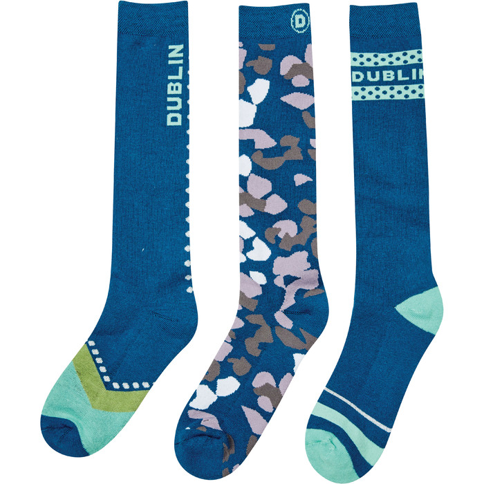 Dublin Womens Socks 3 Pack 1004094005 - Blue Lagoon