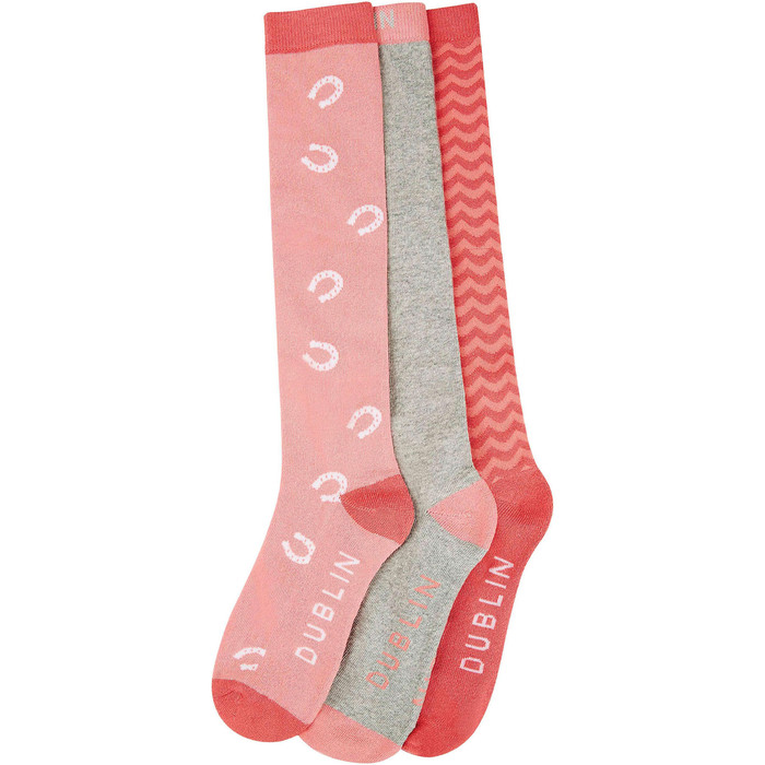 Dublin Horseshoe Socks - Pack of Three - Pink