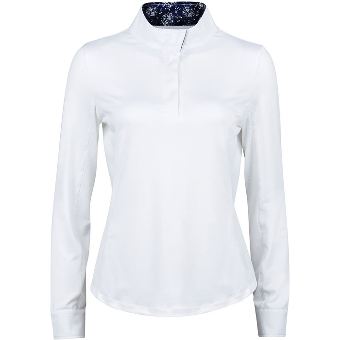 Dublin Womens Ria Long Sleeve Competition Shirt - White / Navy