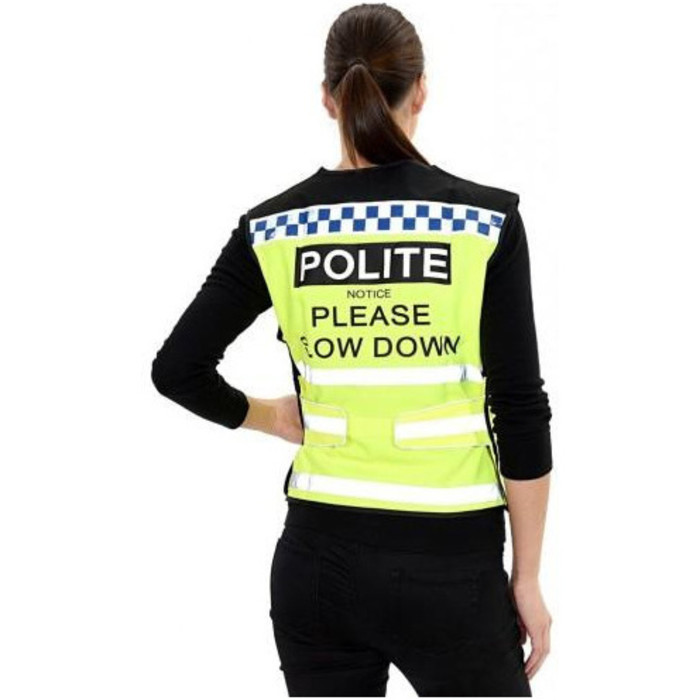 Equisafety Polite 'Please Slow Down' Waist Coat Yellow