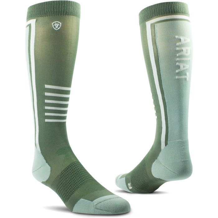 2022 Ariat Ariattek Slimline Performance Socks 10041196 - Four Leaf Clover / Hedge Green