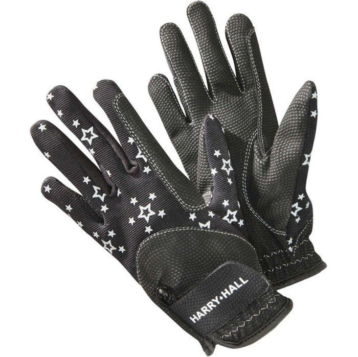Harry Hall Childrens Roxby Reflective Gloves Black