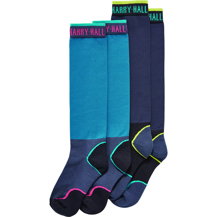 Harry Hall Womens Twin Pack Tex Technical Socks Teal
