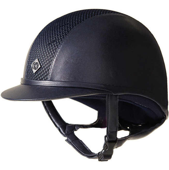 2022 Charles Owen AYR8 Plus Leather Look Helmet Midnight Blue