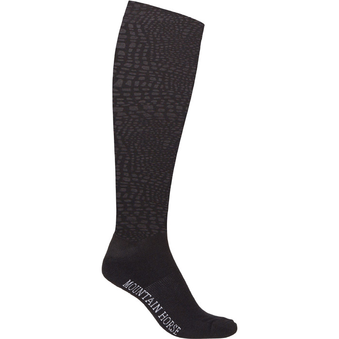 Mountain Horse Womens Croc Socks Double Pack - Black / Pink