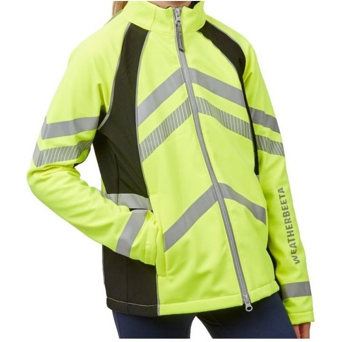 Weatherbeeta Childs Reflective Softshell Fleece Lined Jacket Hi Vis Yellow 1005271