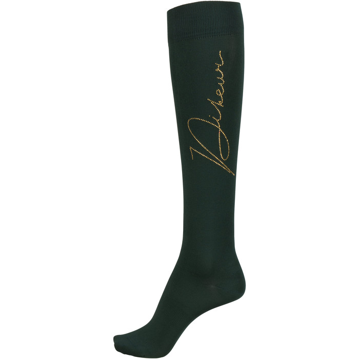 Pikeur Womens Knee Socks - Dark Green / Light Gold