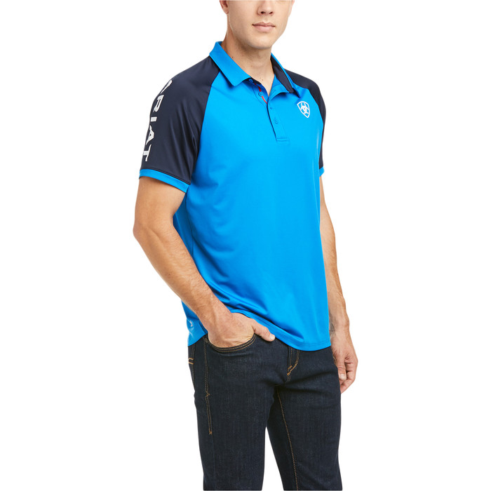 Ariat Mens Team 3.0 Short Sleeve Polo Imperial Blue 10035308