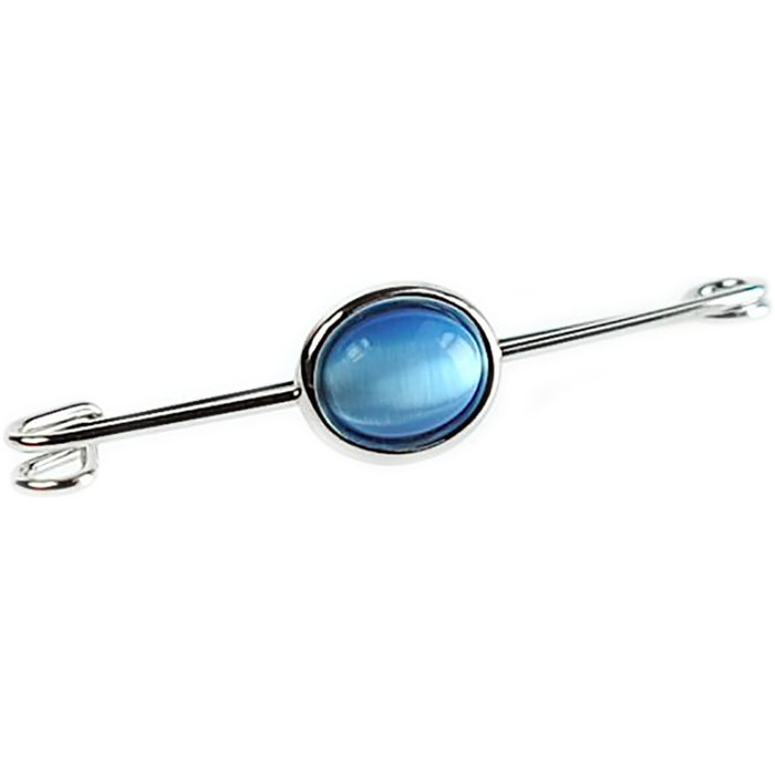 ShowQuest Semi Precious Blue Stone on Silver Stock Pin