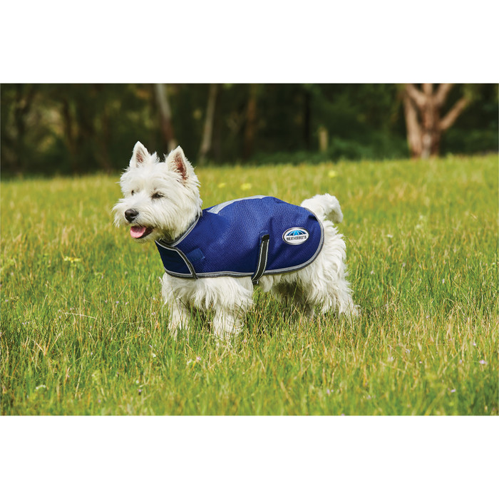 Weatherbeeta Comfitec Premier Free Parka Dog Coat - Dark Blue / Grey / White