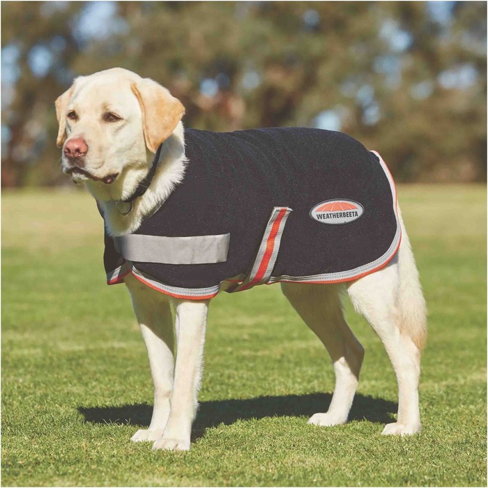 Weatherbeeta Comfitec Therapy-Tec Fleece Dog Coat Black / Silver / Red