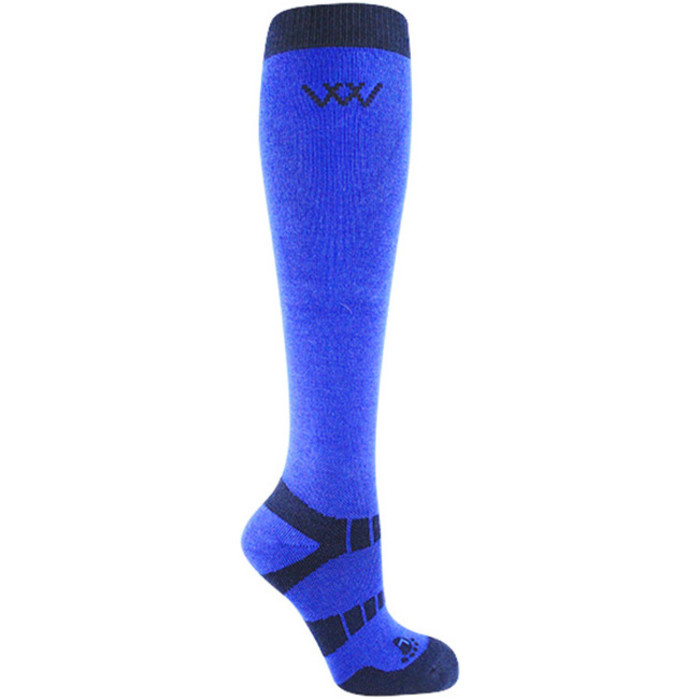 Woof Wear Long Bamboo Waffle Socks WW0017 Electric Blue