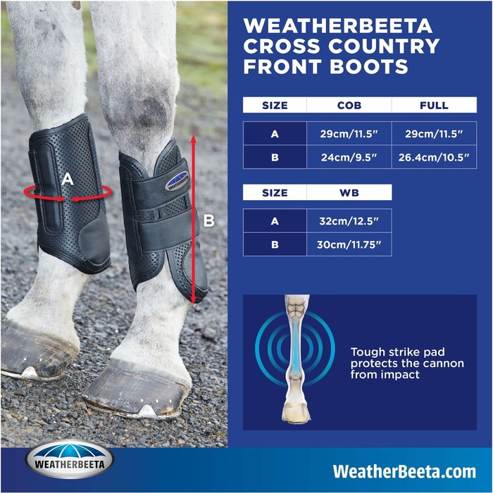 Weatherbeeta Cross Country Boots Front - Black