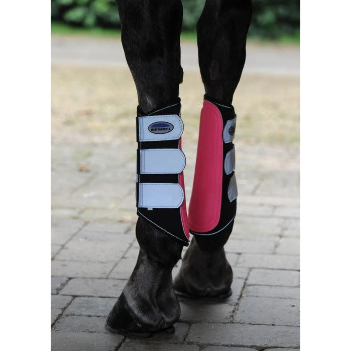 Weatherbeeta Reflective Single Lock Brushing Boots Pink / Silver 1004916