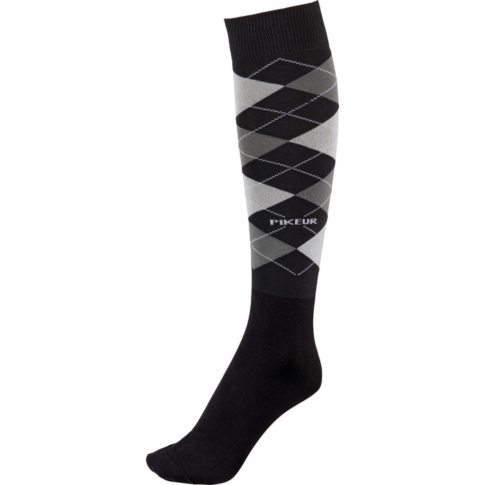 2023 Pikeur Karo Strumpf Socks 373500 329 - Black
