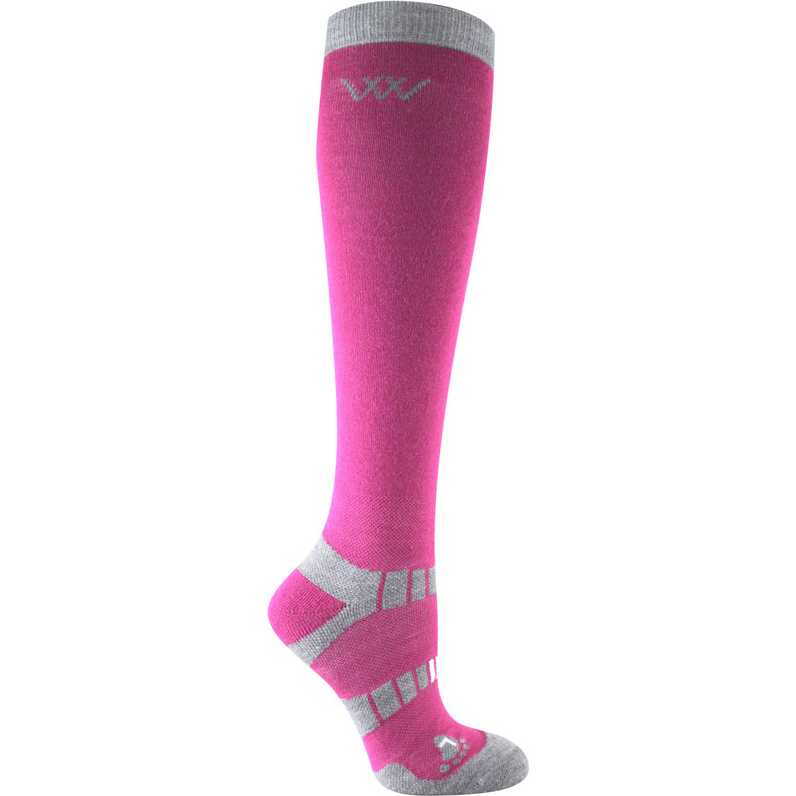 Woof Wear Winter Riding Sock WW0015 - Berry / Grey