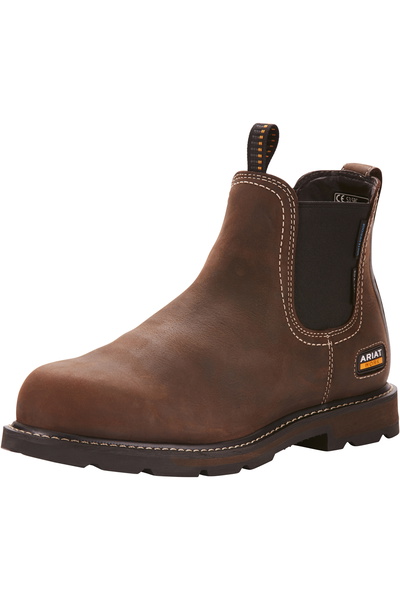 Ariat Mens Groundbreaker Chelsea Waterproof Brown Steel Toe