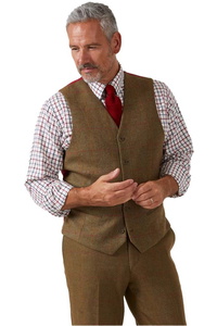 Alan Paine Mens Combrook Tweed Shooting Field Waistcoat COMGLBW - Hawthorn