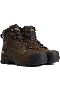 Ariat Womens Treadfast 6 Steel Toe Work Boots 10040405 - Dark Brown