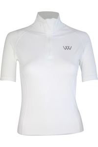 Woof Wear Damen-Kurzarm- Performance -Reitshirt Wa0006 - Weiß
