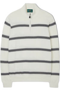 Alan Paine Houghton Trui Met Hoge Kraag 116U11 - Ecru / Dark Navy
