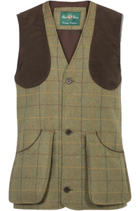 Alan Paine Mens Rutland Tweed Schießweste Gilet RUTGSHW - Dark Moss