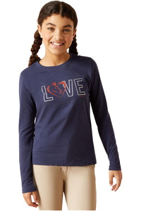 Ariat Junior Love Long Sleeve T-Shirt 10046496 - Navy Heather