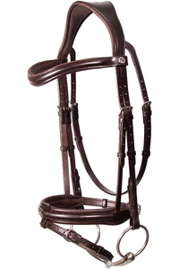 Henry James Saddlery Comfort Flash Bridle HJ-BR-02 - Havana Brown