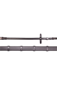 Henry James Saddlery Small Pimple Hybrid Rubber Reins with Leather Stoppers RR6 - Black