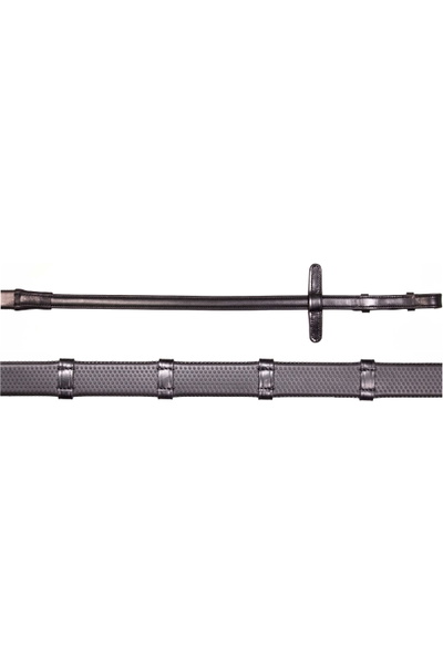 Henry James Saddlery Small Pimple Hybrid Rubber Reins with Leather Stoppers