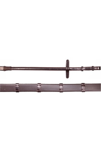 Henry James Saddlery Small Pimple Hybrid Rubber Reins with Leather Stoppers RR6 - Havana Brown