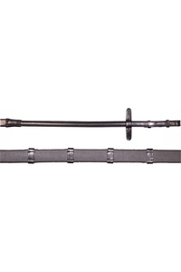 Henry James Saddlery Xtreme Eventer Hybrid Rubber Reins with Leather Stoppers RR7 - Black