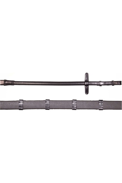 Henry James Saddlery Xtreme Eventer Hybrid Rubber Reins with Leather Stoppers