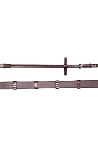 Henry James Saddlery Xtreme Eventer Hybrid Rubber Reins with Leather Stoppers RR7 - Havana Brown