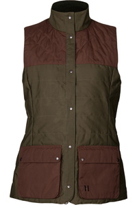 2026 Harkila Womens Retrieve Waistcoat 1201141 - Dark Warm Olive / Burgundy
