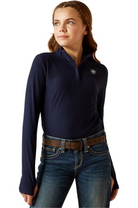 2024 Ariat Junior Lowell 3 . 0 1 / 4 Zip Long Sleeve Baselayer 10052914 - Navy