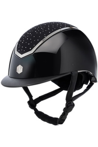 2024 Charles Owen Kylo Kristall Standard Gipfel Reiten Helm KYLOC - Black Gloss / Chrom