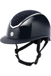 Charles Owen Kylo Crystal Wide Peak Riding Helmet KYLOWC - Navy Gloss / Silver